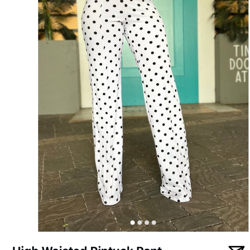 2 piece set Canvas Polka Dot High-Waisted Pants and Ye Mak sweater NWT - Picture 2 of 12